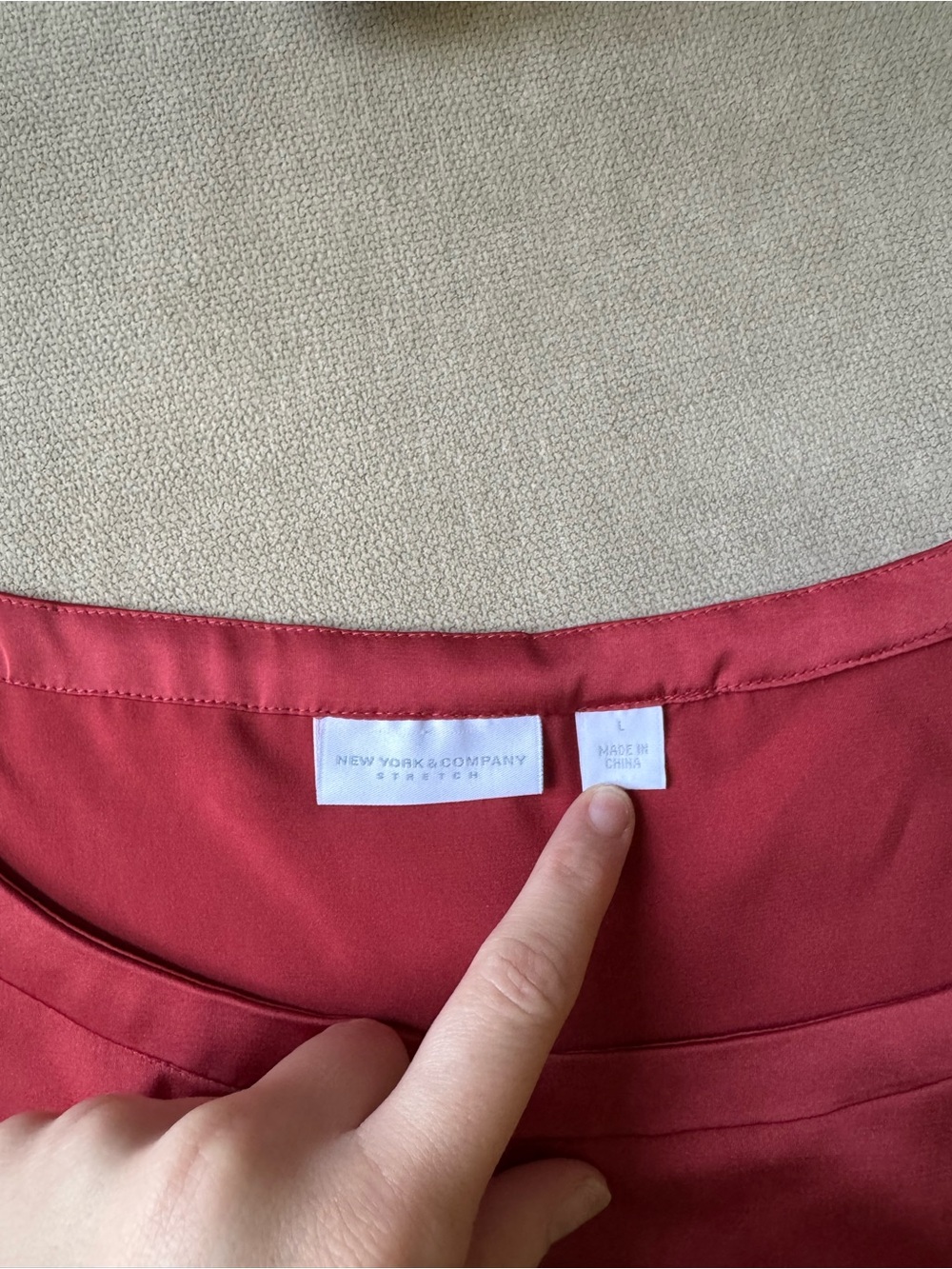 Coral Satin Tie-Waist Women's Top - Picture 4 of 4